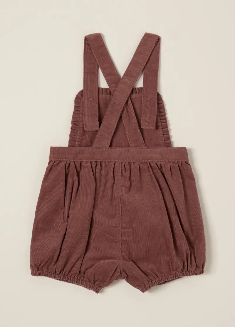 Romper Marrone In Cotone Per Neonata, Marrone cognac miniatura 3