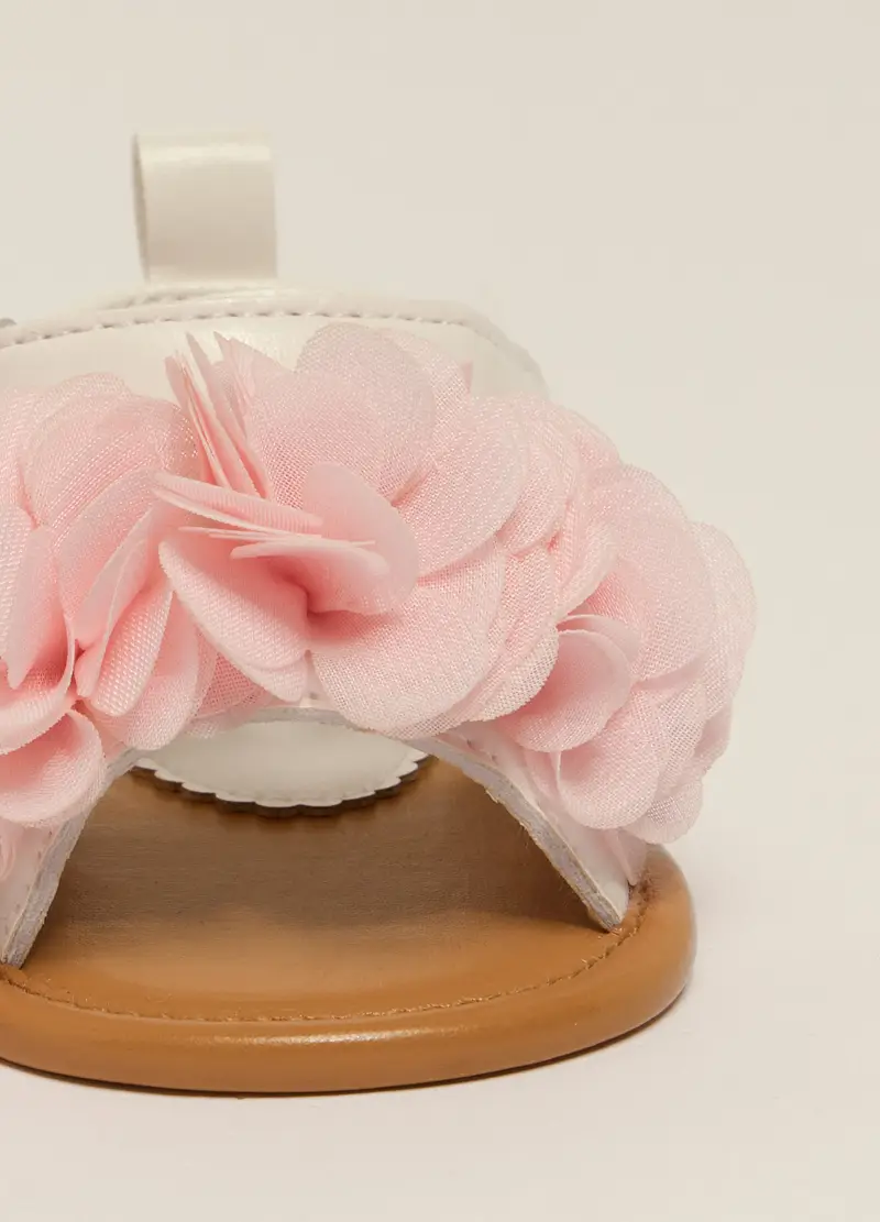 Sandali Con Fiori Iana Neonata, Bianco/Rosa miniatura 2