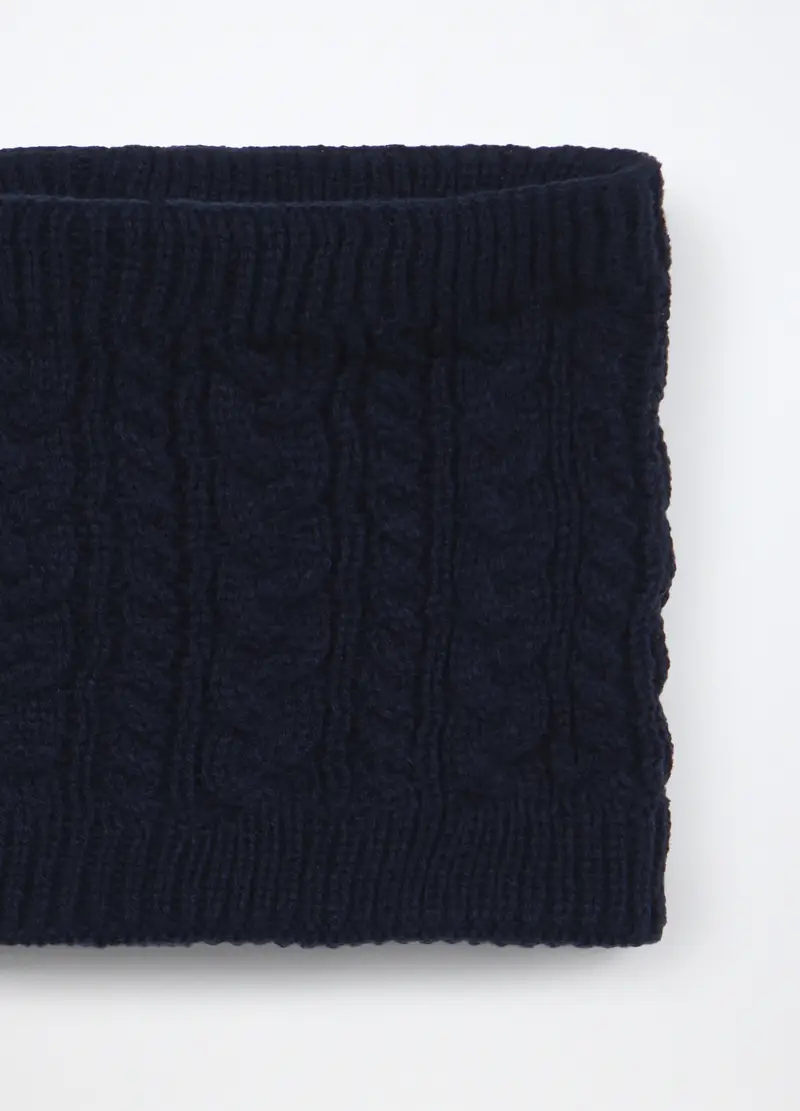 Scalda Collo Tricot A Treccia, Bambino, Blu navy, .U miniatura 3