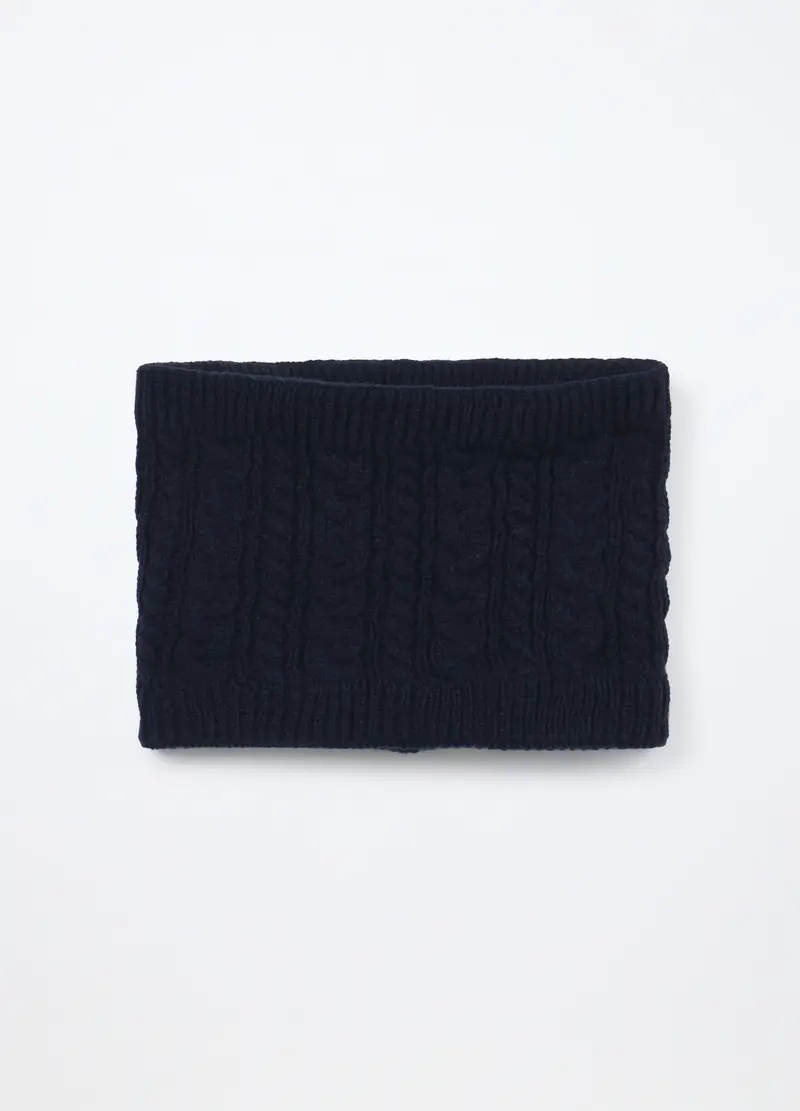 Scalda Collo Tricot A Treccia, Bambino, Blu navy, .U