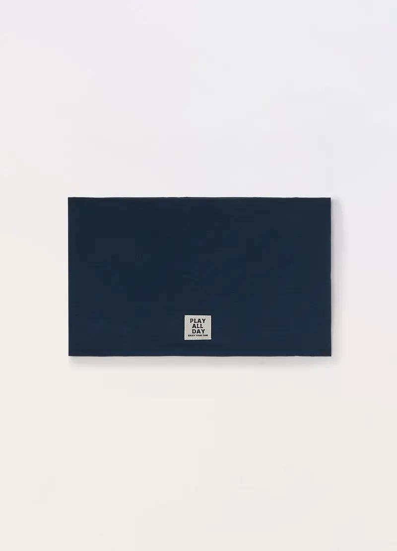 Scaldacollo In Cotone Stretch Neonato, Blu scuro, U