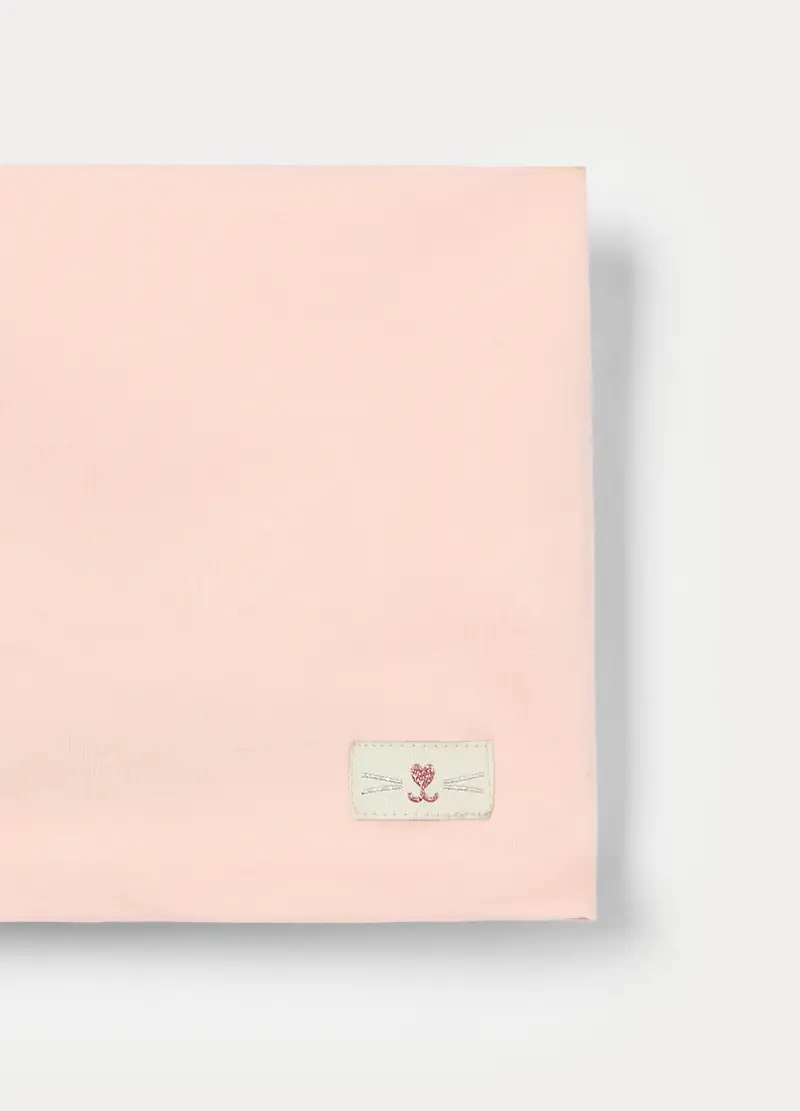 Scaldacollo In Jersey Di Cotone Stretch Neonata, Rosa chiaro, U miniatura 3