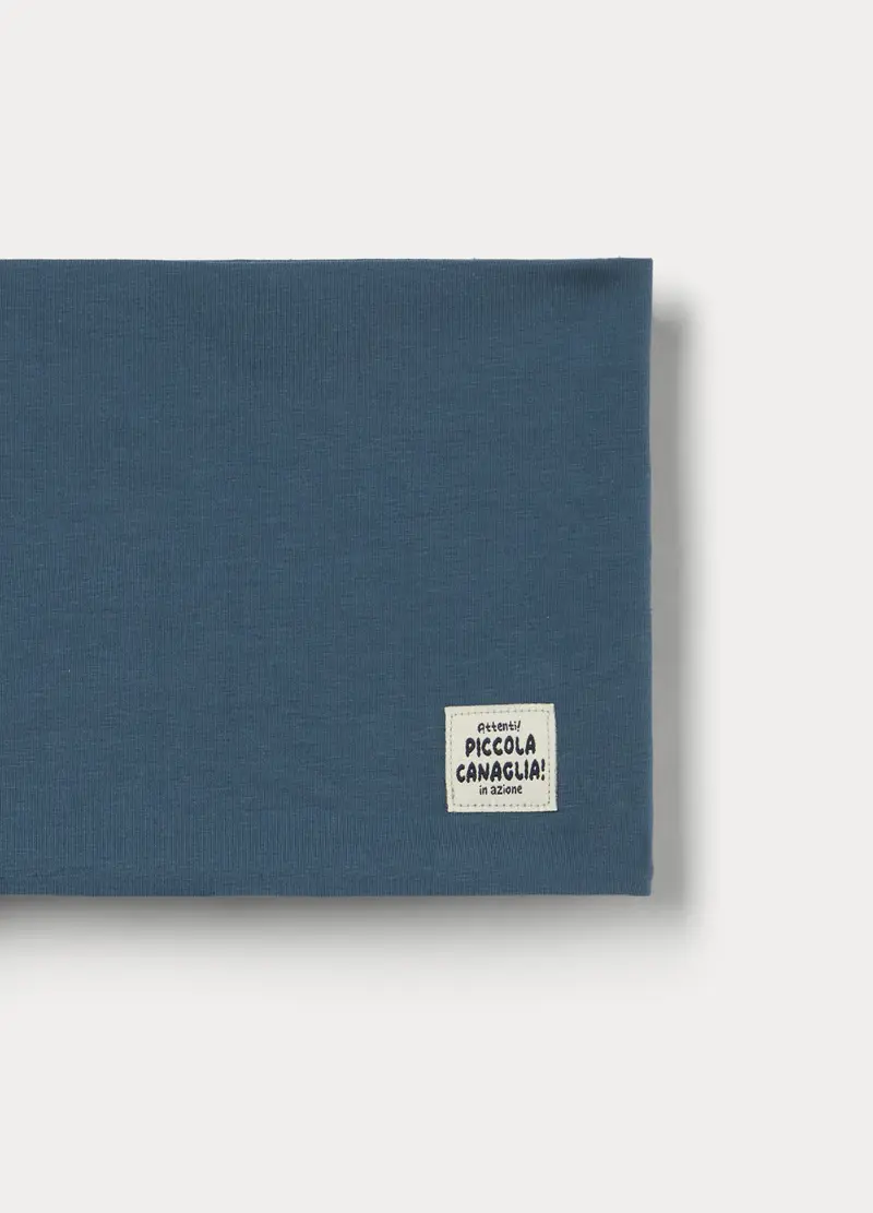 Scaldacollo In Jersey Di Cotone Stretch Neonato, Azzurro scuro, U miniatura 3