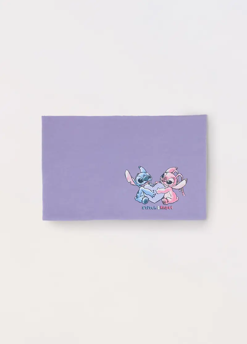 Scaldacollo Stitch&angel In French Terry Stretch Neonata, Viola chiaro, U