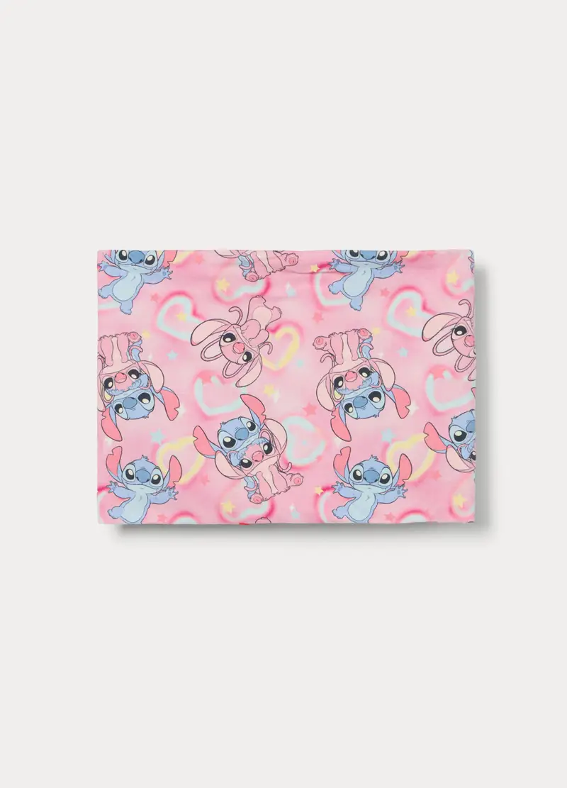 Scaldacollo Stitch In Jersey Di Cotone Stretch, Bambina, Rosa pastello, U miniatura 2