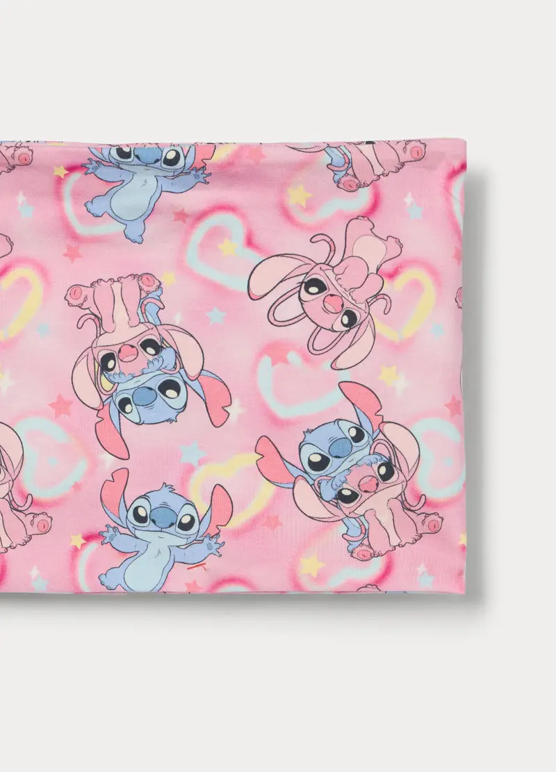 Scaldacollo Stitch In Jersey Di Cotone Stretch, Bambina, Rosa pastello, U miniatura 3