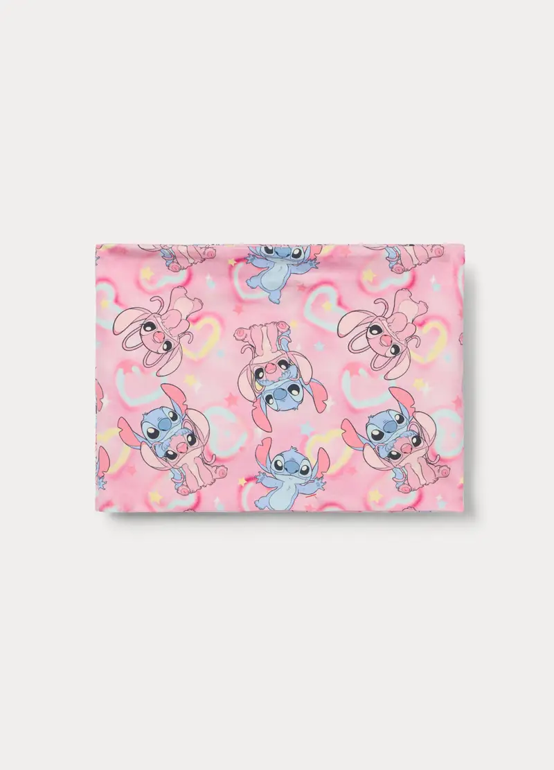 Scaldacollo Stitch In Jersey Di Cotone Stretch, Bambina, Rosa pastello, U