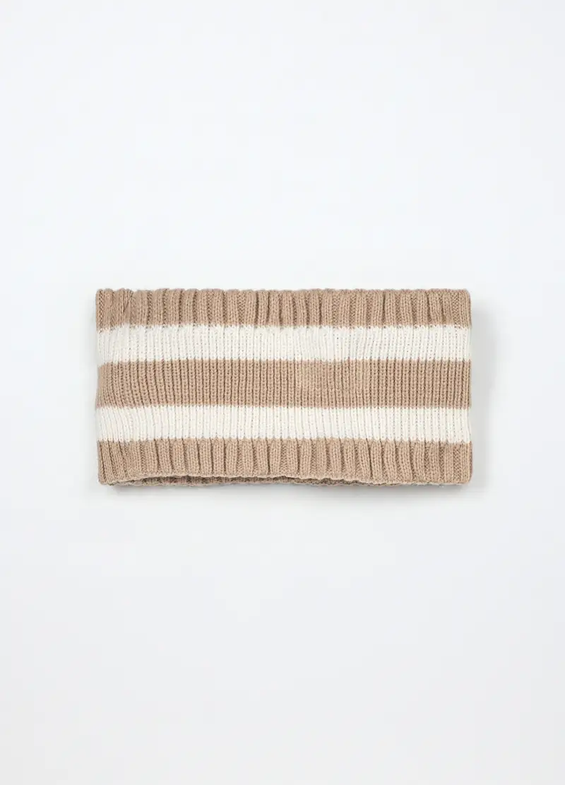 Scaldacollo Tricot A Righe Neonato, Beige chiaro, .U miniatura 2