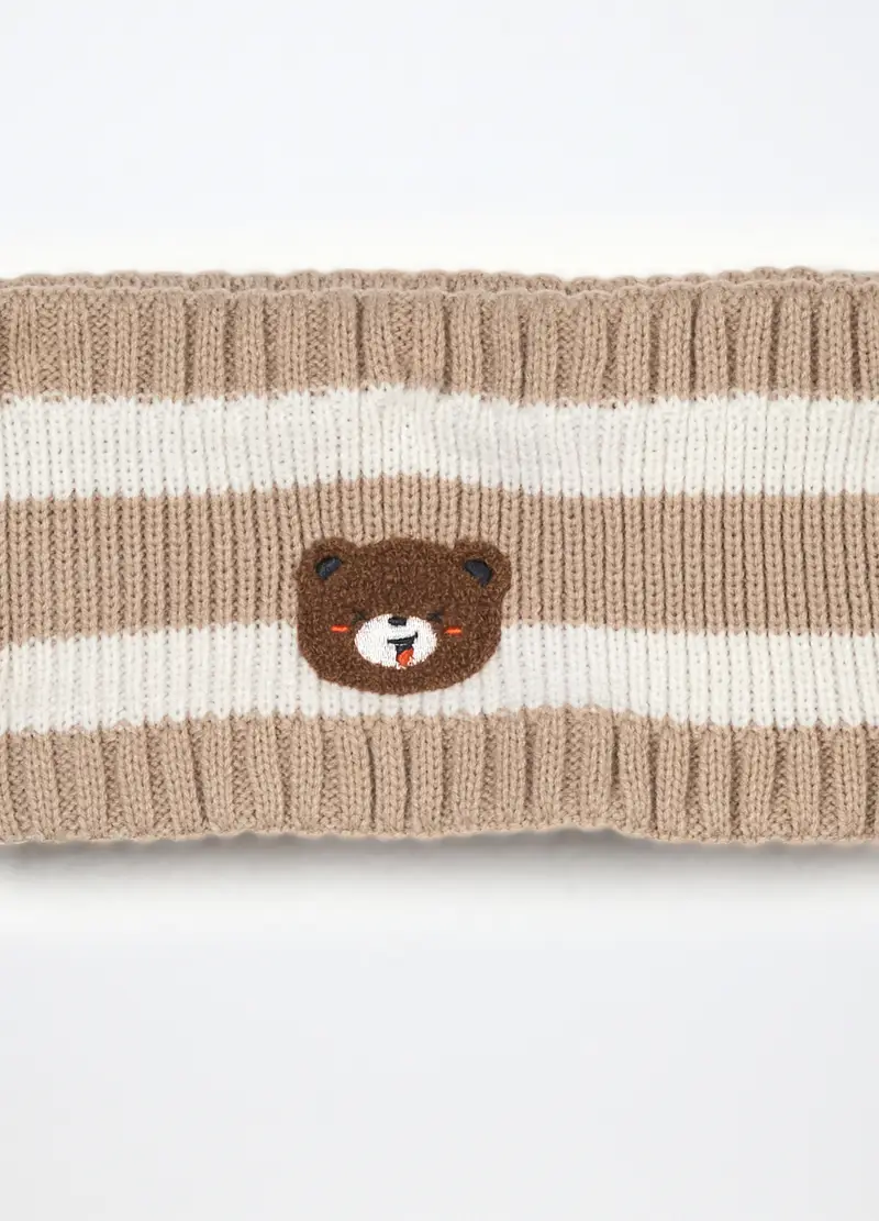 Scaldacollo Tricot A Righe Neonato, Beige chiaro, .U miniatura 3