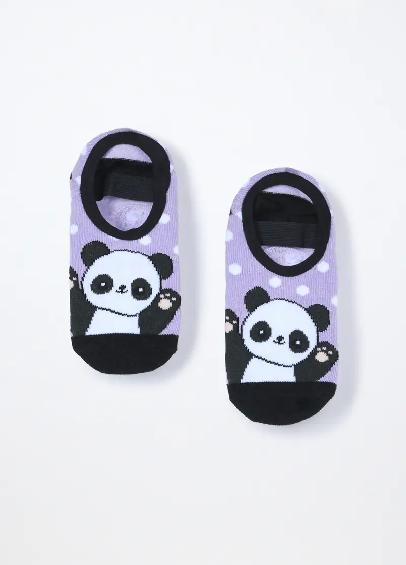 Scarpine Antiscivolo In Spugna Bambina, Nero stampa 1