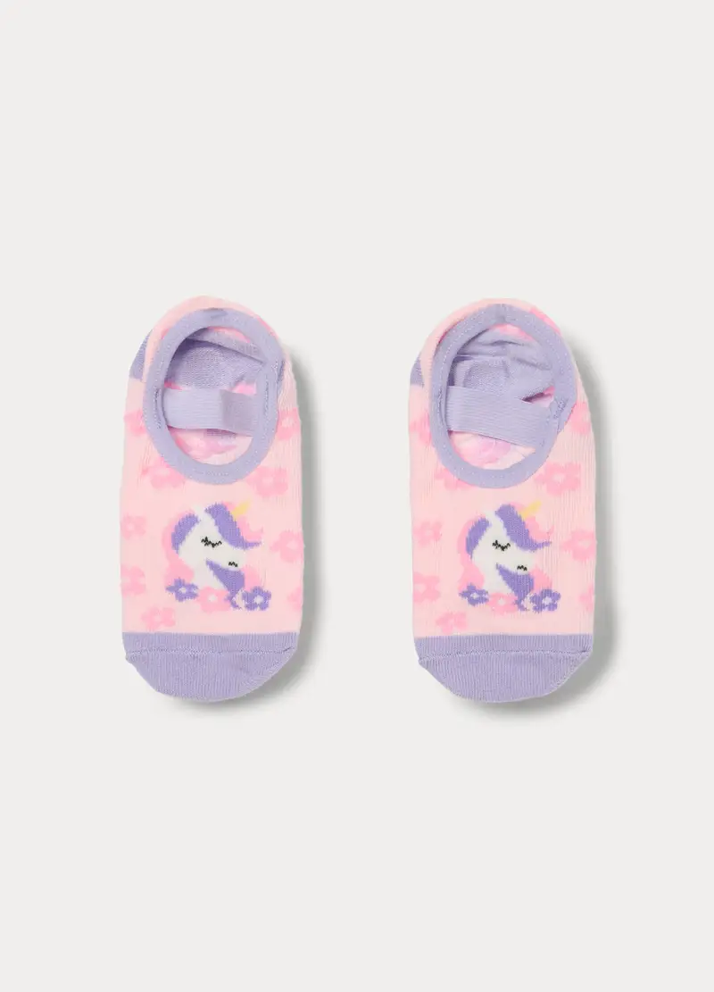 Scarpine Antiscivolo In Spugna, Bambina, Rosa/Viola