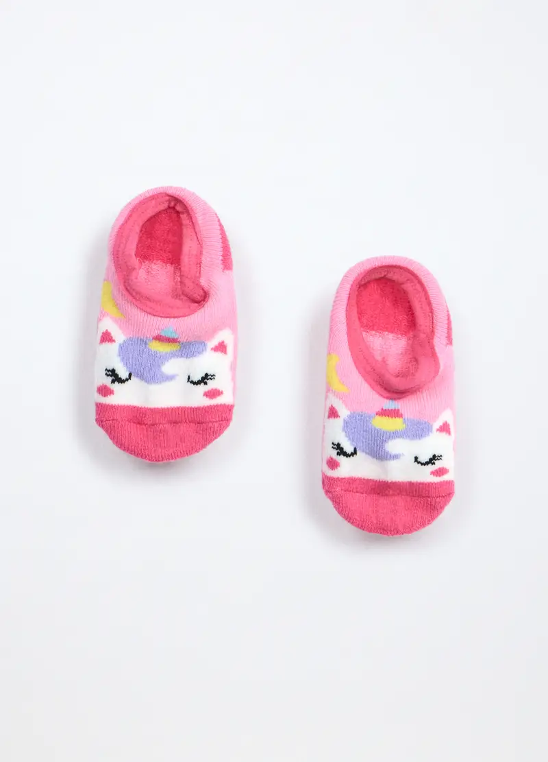 Scarpine Antiscivolo In Spugna Misto Cotone Neonata, Bambina, Rosa pastello miniatura 2