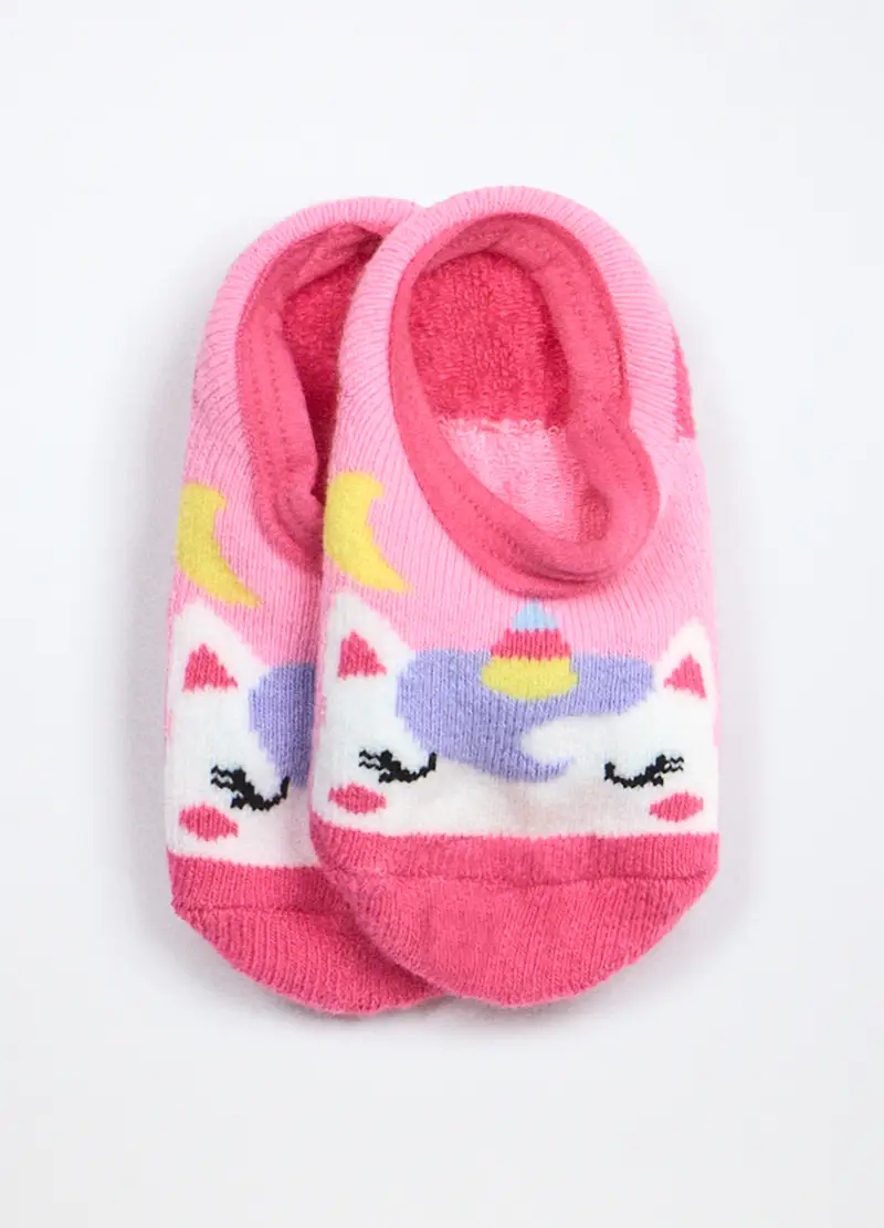 Scarpine Antiscivolo In Spugna Misto Cotone Neonata, Bambina, Rosa pastello