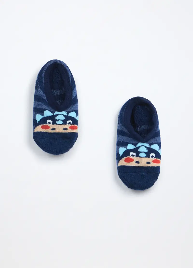 Scarpine Antiscivolo In Spugna Misto Cotone Neonato, Neonata, Blu stampa 2 miniatura 2