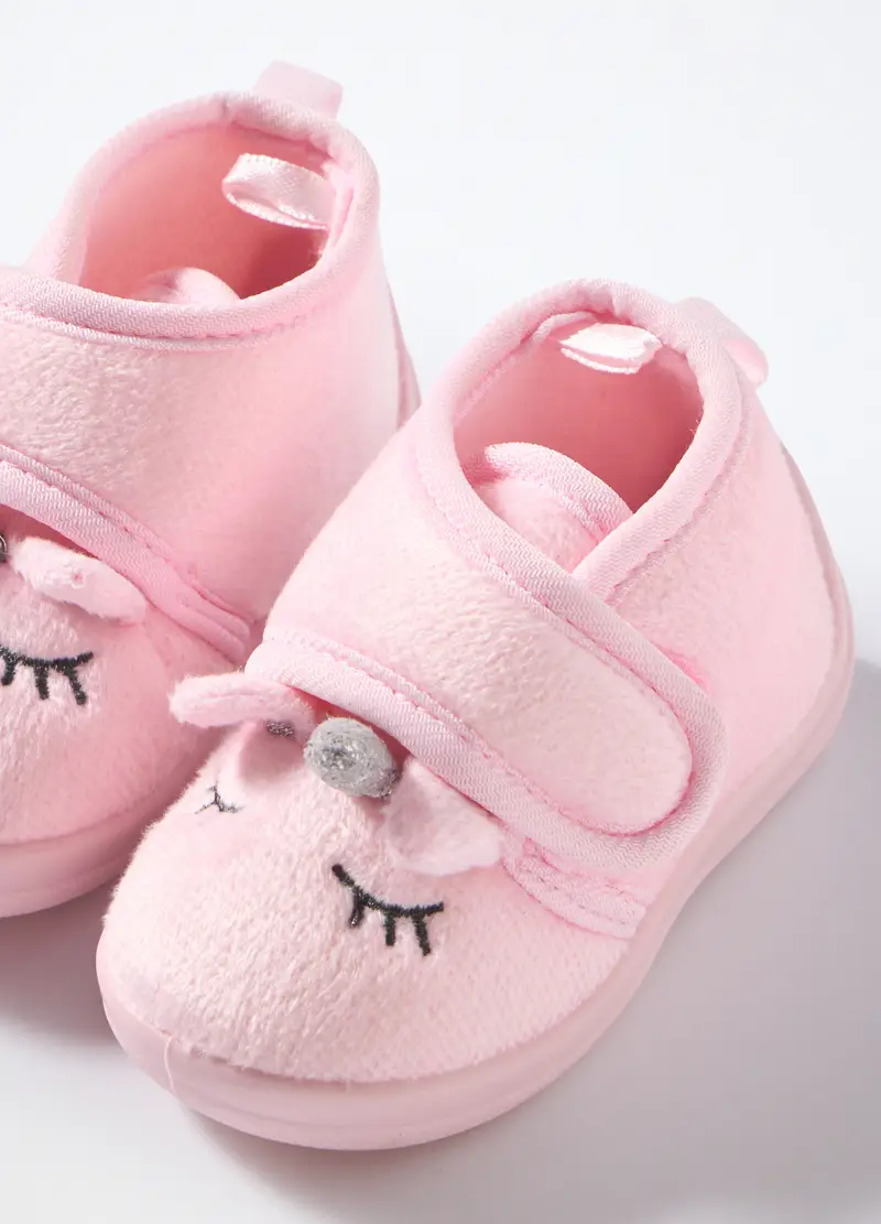 Scarpine Con Applicazioni E Ricami Neonata, Unisex, Rosa miniatura 2