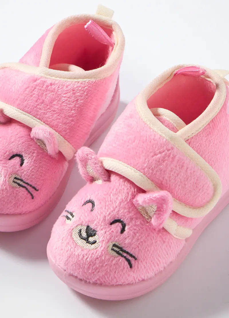 Scarpine Con Applicazioni E Ricami Neonata, Unisex, Rosa fuxia miniatura 2