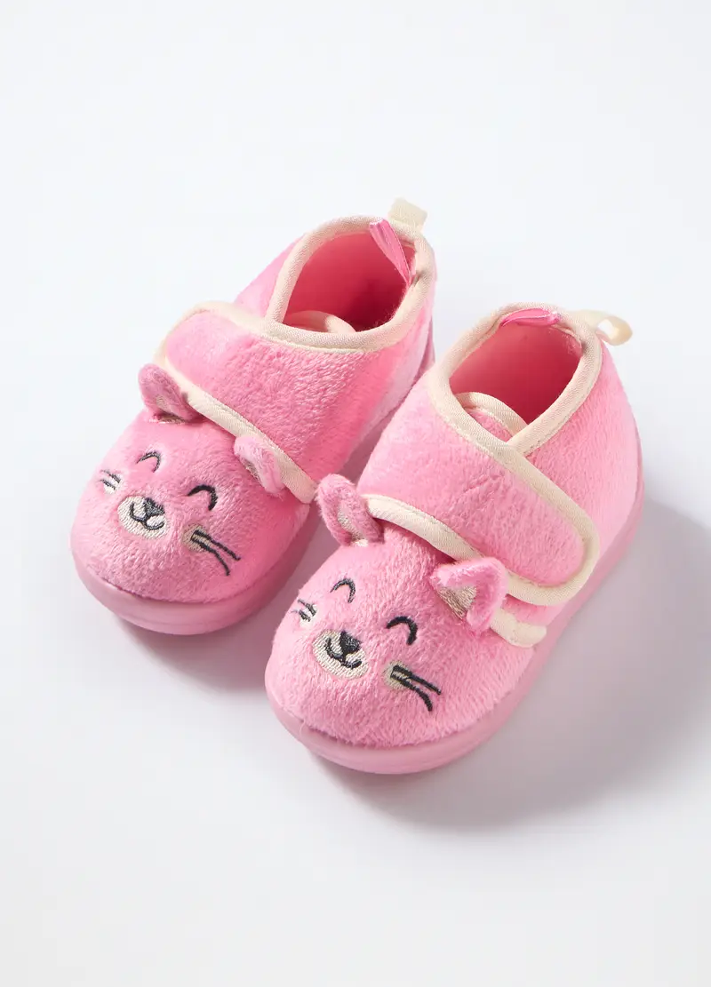 Scarpine Con Applicazioni E Ricami Neonata, Unisex, Rosa fuxia