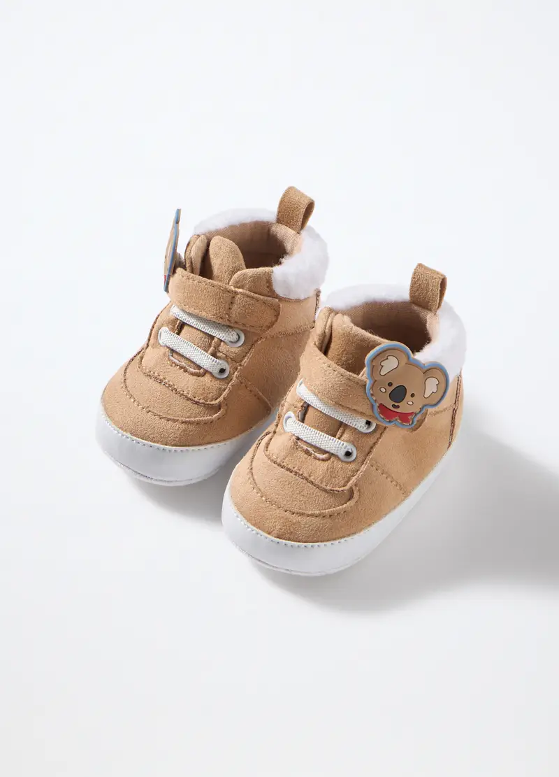 Scarpine Effetto Scamosciato Neonato, Marrone chiaro