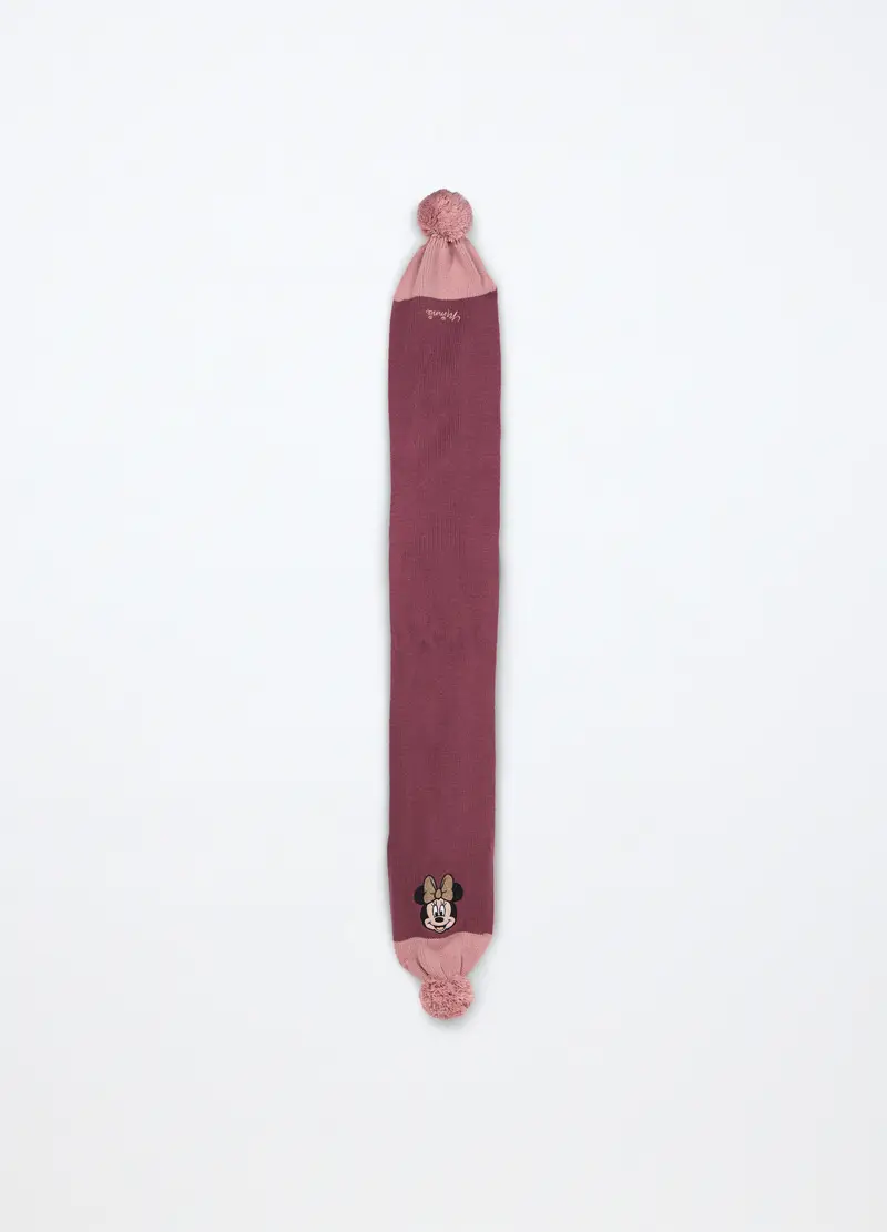 Sciarpa Tricot Con Pon Pom, Bambina, Rosa scuro, .U