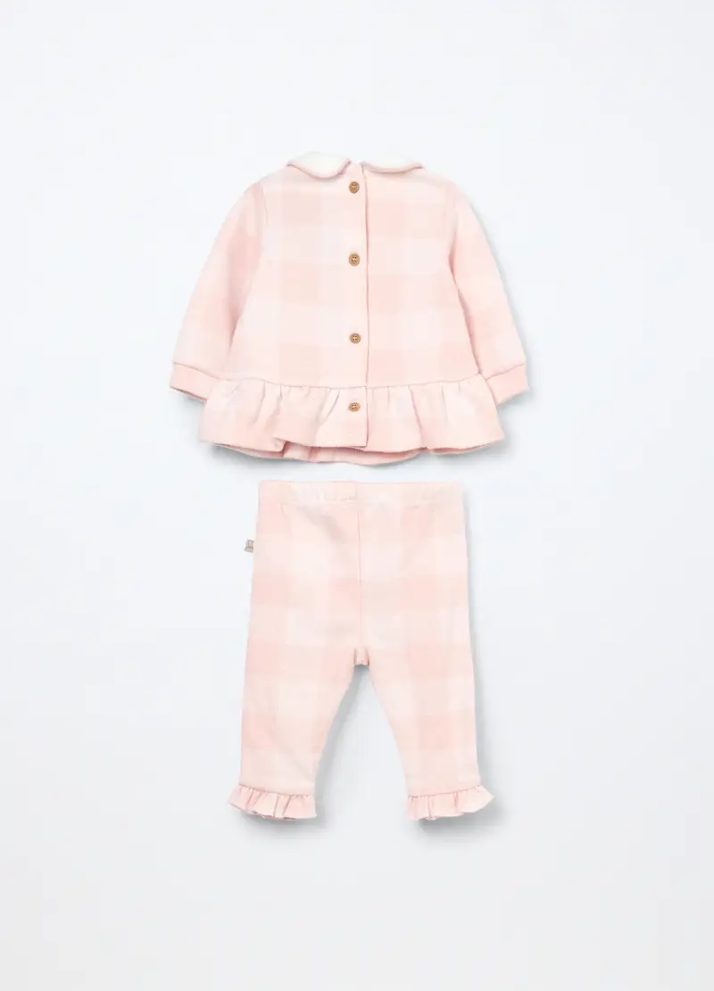 Set A Quadri Misto Cotone Neonata, Rosa chiaro miniatura 2