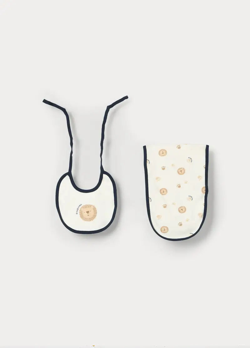 Set Bavaglino E Bavetta Neonato, Blu, U