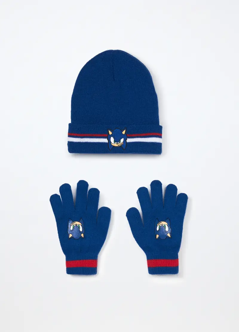 Set Berretto + Guanti Tricot, Bambino, Blu elettrico