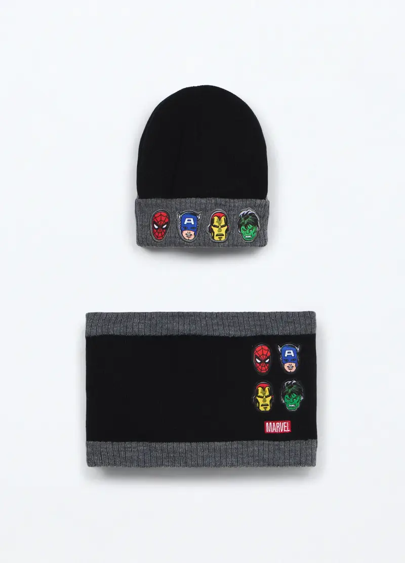 Set Berretto + Scaldacollo Tricot, Bambino, Grigio scuro