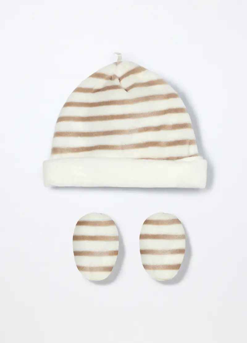 Set Berretto + Scarpine, Neonato, Bianco, U miniatura 2