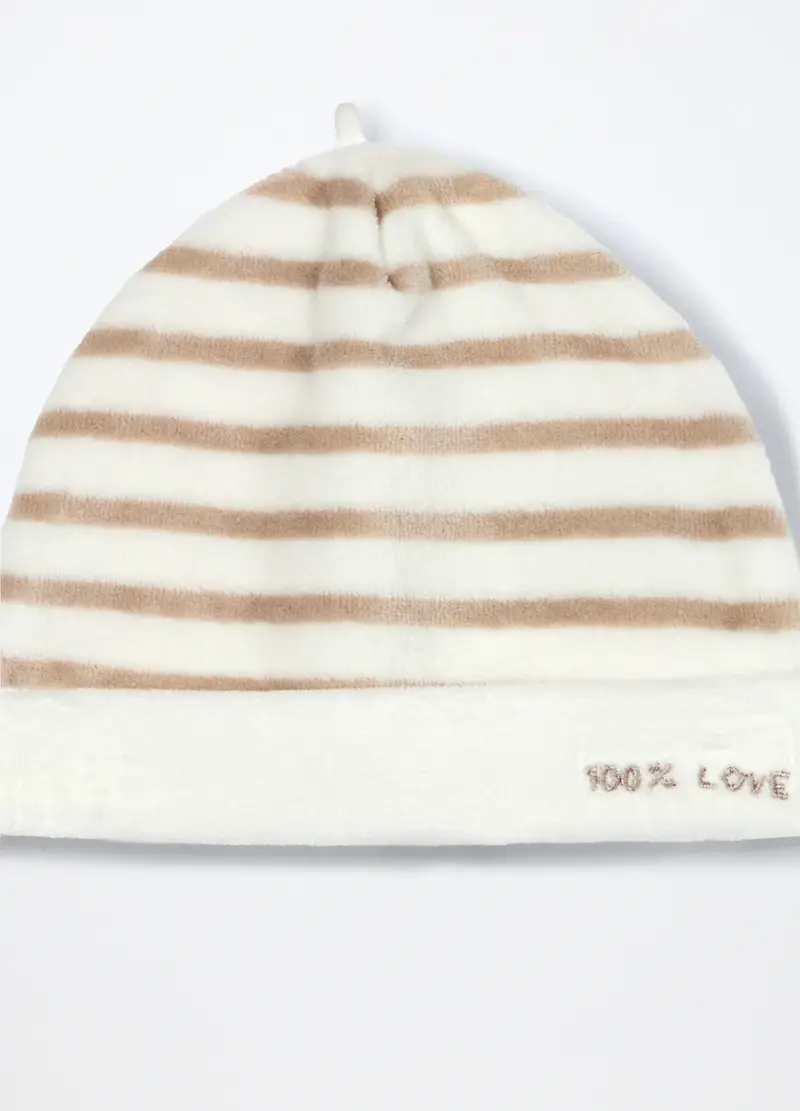 Set Berretto + Scarpine, Neonato, Bianco, U miniatura 3