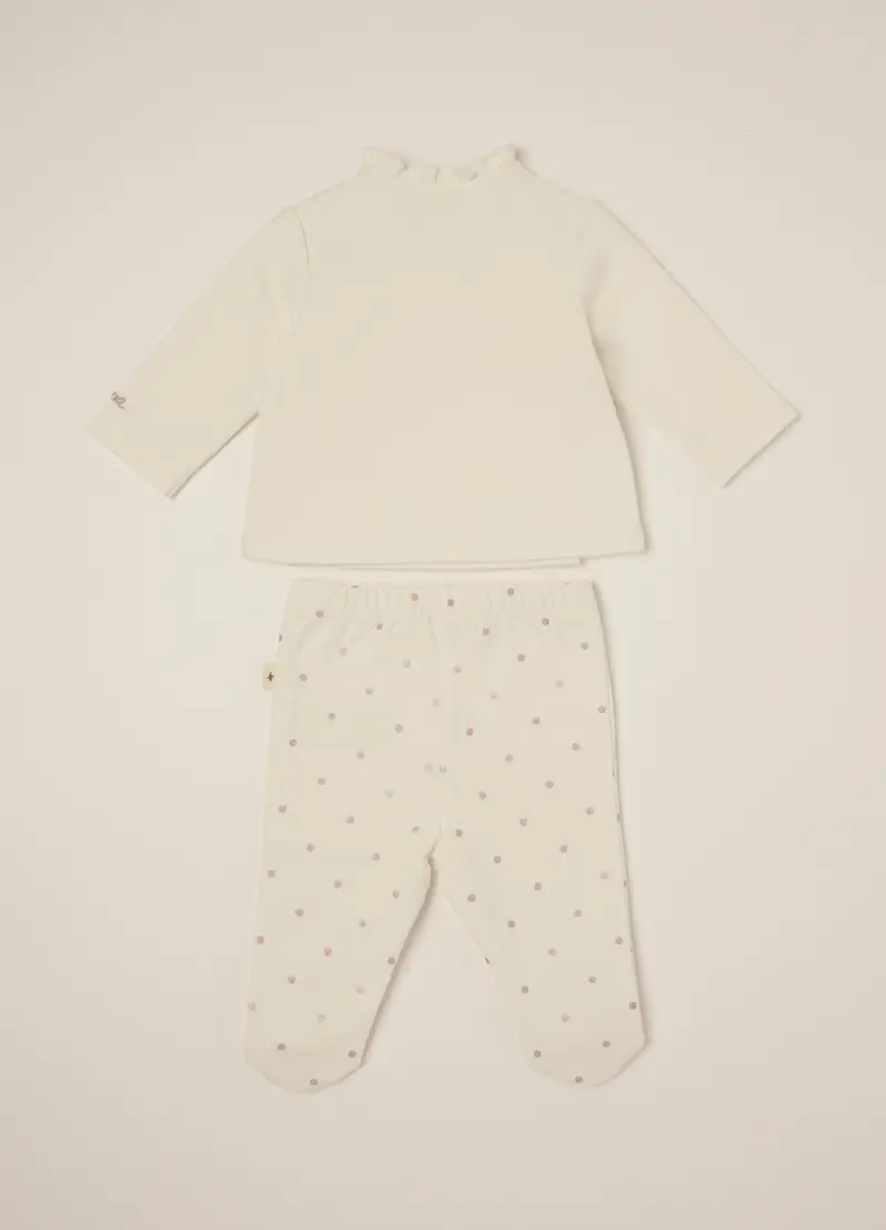 Set Bianco Con Cuori Per Bambina, Neonata, Bianco miniatura 2