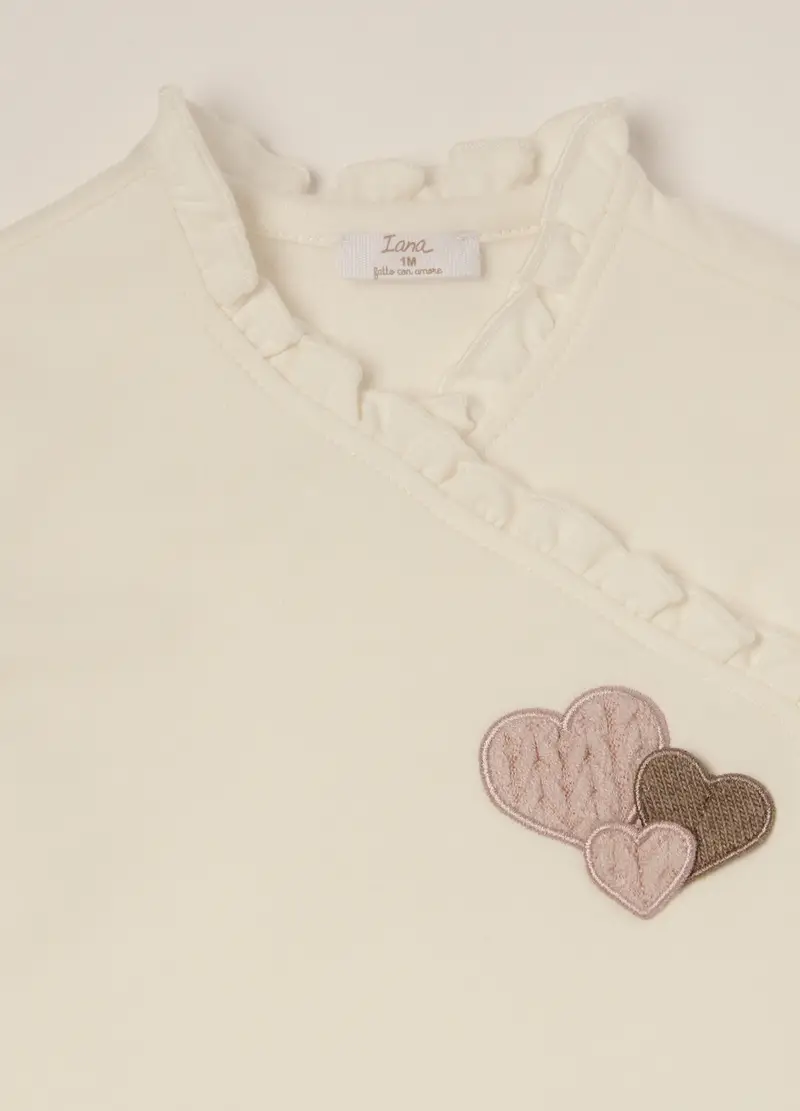 Set Bianco Con Cuori Per Bambina, Neonata, Bianco miniatura 3