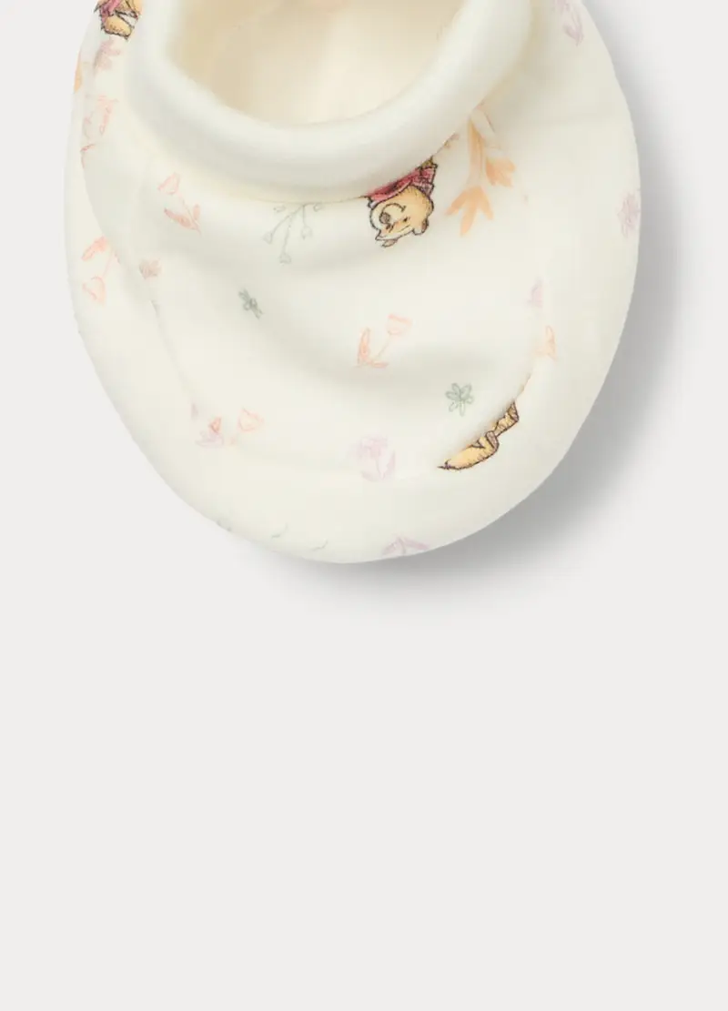 Set Disney Berretto + Scarpine In Interlock Di Puro Cotone Neonata, Bianco, U miniatura 3