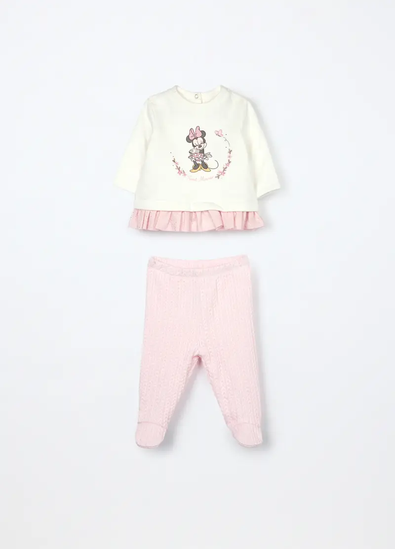 Set Disney In Cotone Fleece Neonata, Rosa pastello