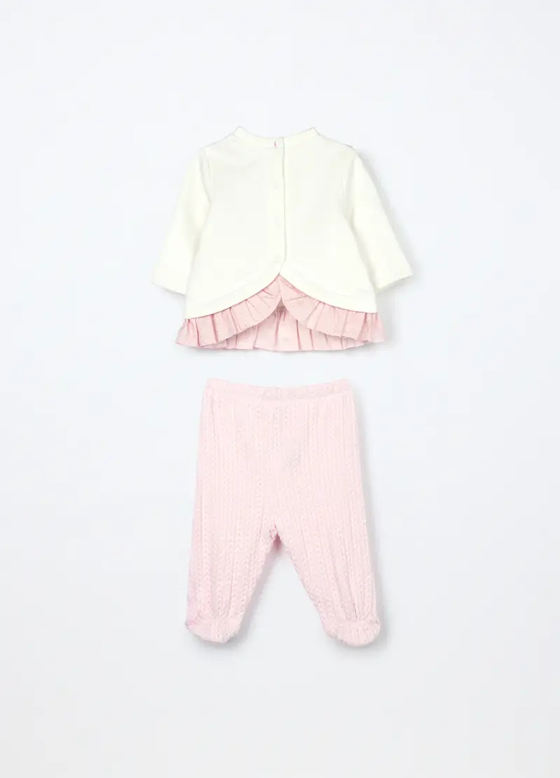 Set Disney In Cotone Fleece Neonata, Rosa pastello miniatura 2