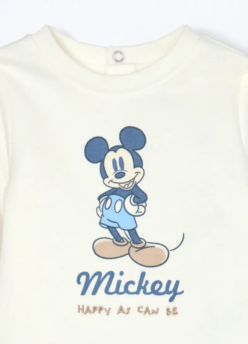 Set Disney In Cotone Fleece Neonato, Bianco/Azzurro miniatura 3
