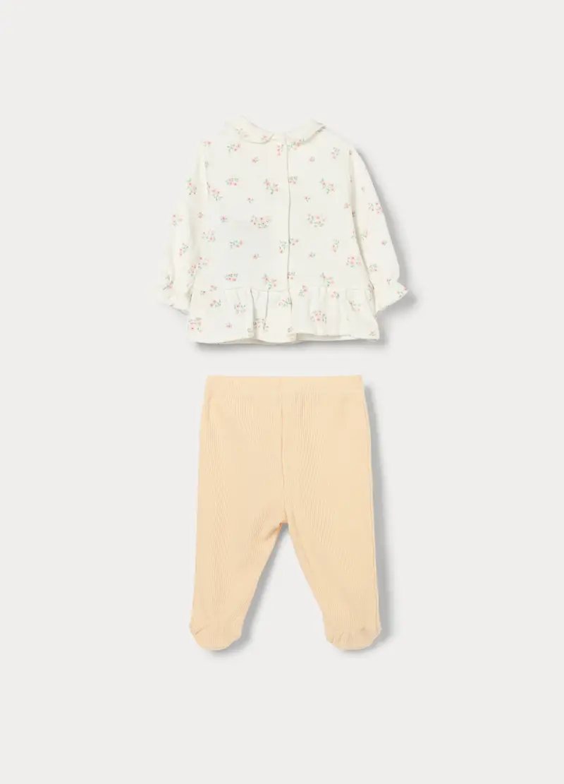 Set Disney In Interlock Di Puro Cotone Neonata, Bianco avorio miniatura 2