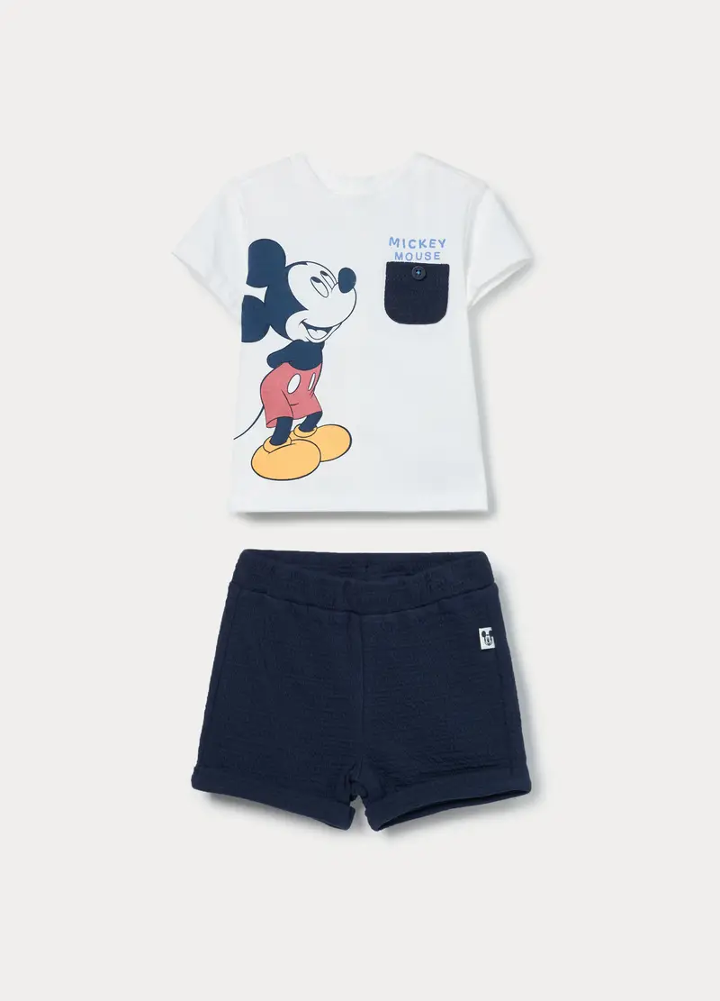 Set Disney In Punto Milano Misto Cotone Neonato, Blu scuro