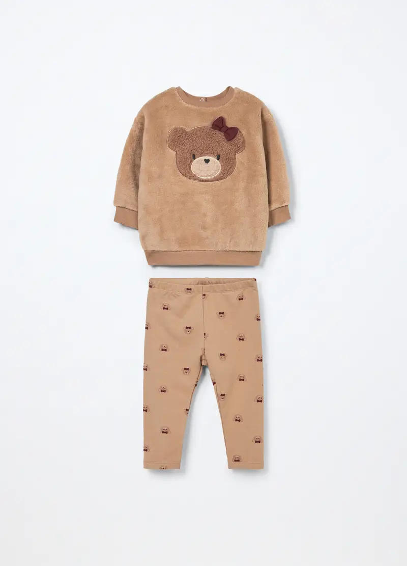 Set In Eco Fur Neonata, Marrone chiaro
