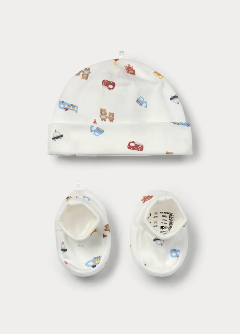 Set In Interlock Di Puro Cotone Neonata, Bianco, U