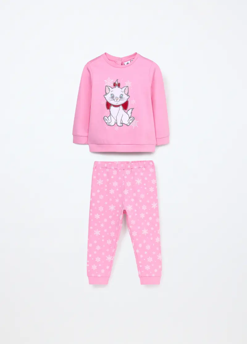 Set In Interlock Di Puro Cotone Neonata, Rosa pastello