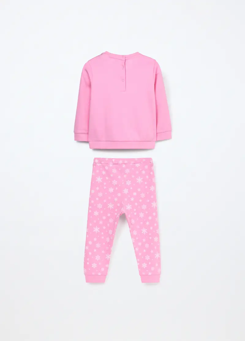 Set In Interlock Di Puro Cotone Neonata, Rosa pastello miniatura 2