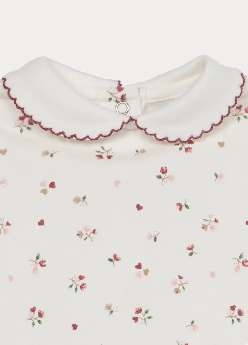 Set In Interlock Di Puro Cotone Neonata, Rosso burgundy miniatura 3