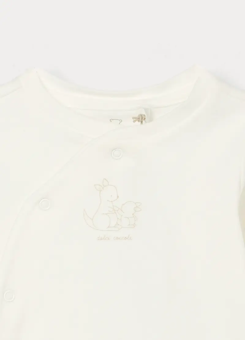 Set In Interlock Di Puro Cotone, Unisex, Bianco miniatura 3