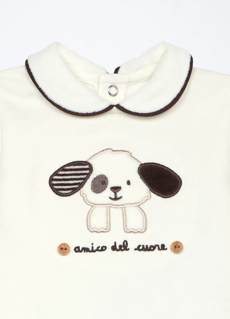 , Set In Misto Cotone Fleece Neonato, Bianco miniatura 3