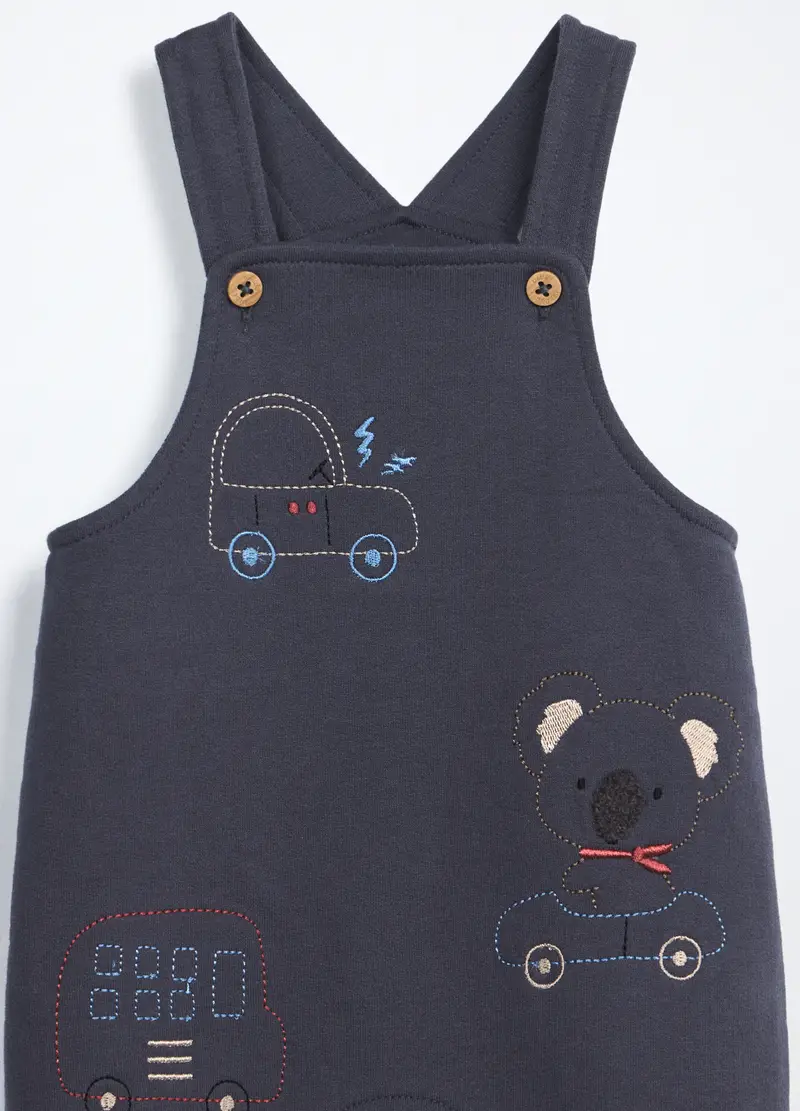 Set In Puro Cotone Fleece Neonato, Grigio scuro miniatura 3