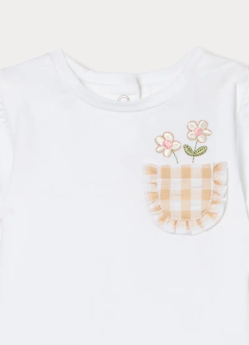 Set In Puro Cotone Seersucker Neonata, Beige chiaro miniatura 3