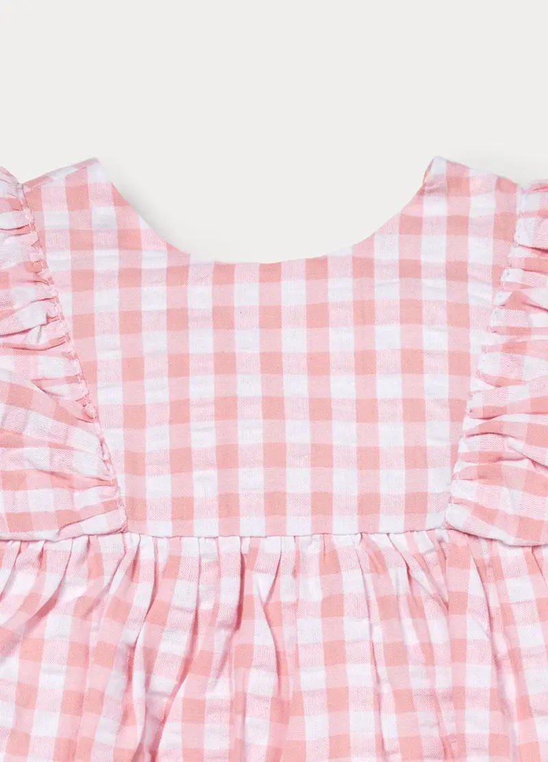 Set In Puro Cotone Seersucker Neonata, Rosa pastello miniatura 3