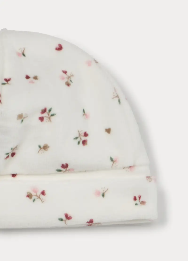 Set In Puro Cotone Velour Neonata, Bianco, U miniatura 2