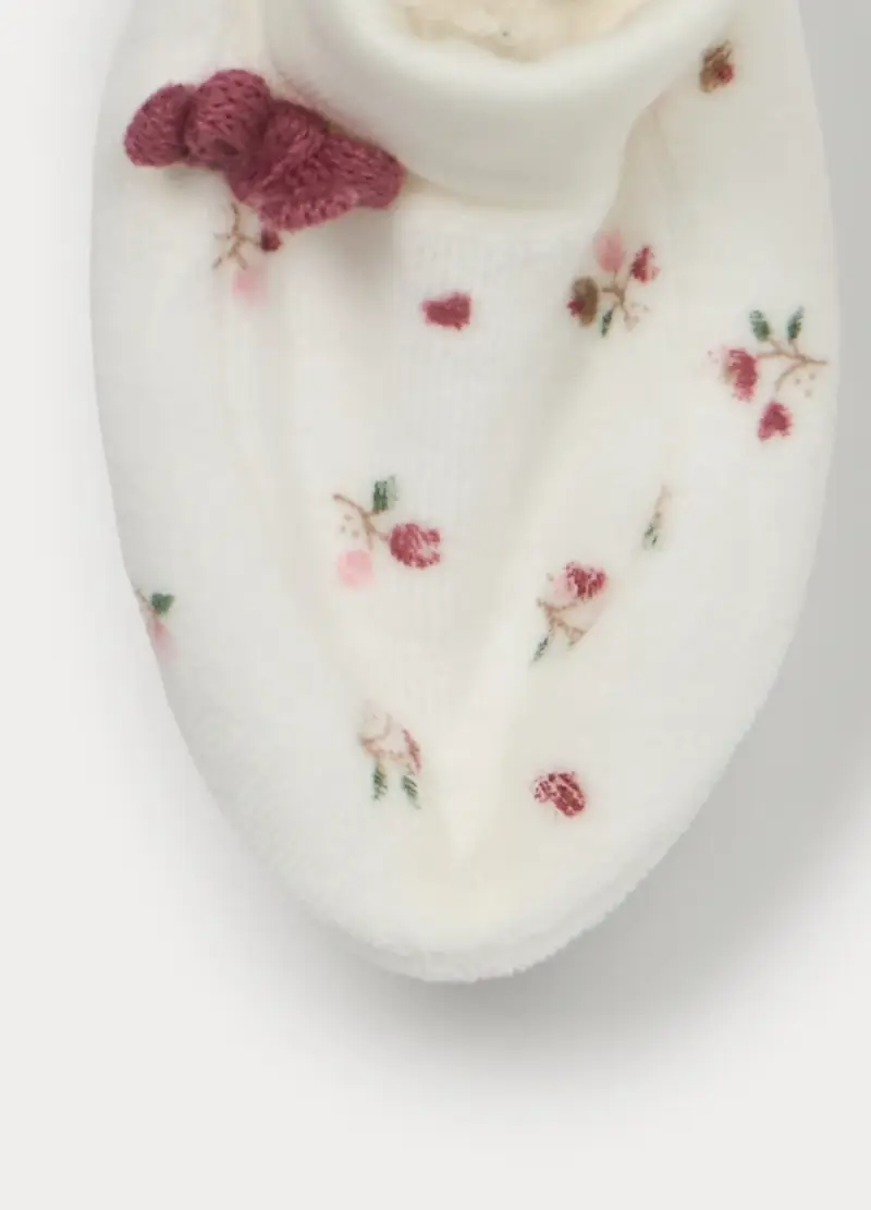 Set In Puro Cotone Velour Neonata, Bianco, U miniatura 3