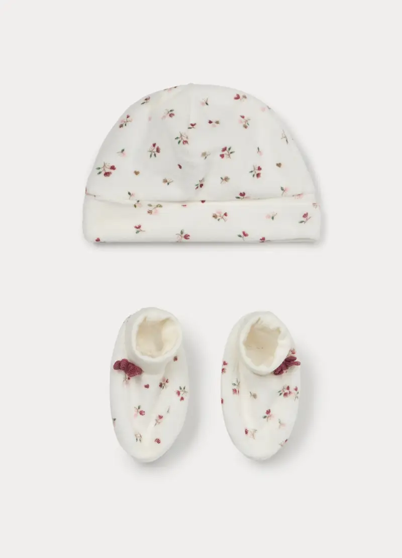 Set In Puro Cotone Velour Neonata, Bianco, U